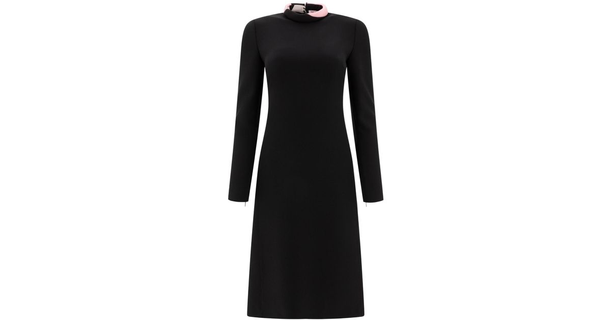 Emilio Pucci Dress With Contrasting Collar in Black | Lyst