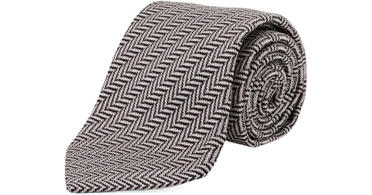 Tom Ford Pattern Tom Ford Geometric Pattern Tie in Gray for Men | Lyst