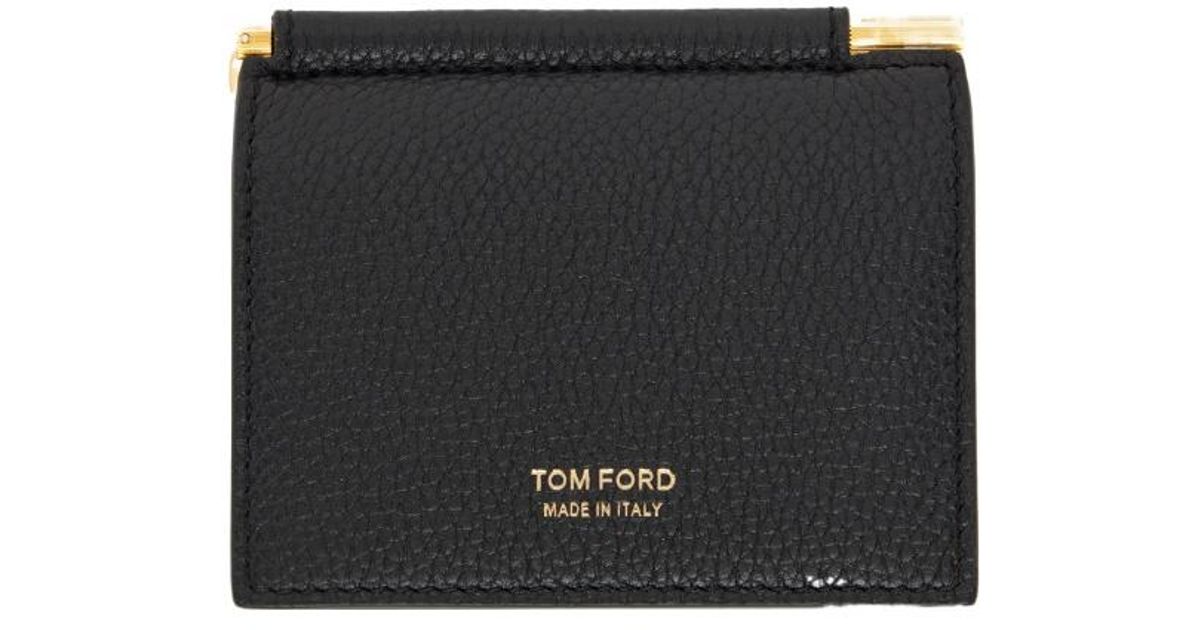 Wallet Ford Tom Ford Logo-Stamp Grained-Leather Wallet in Black for Men | Lyst