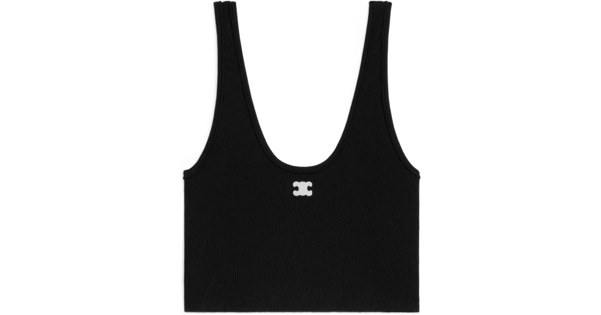 Celine Triomphe Bra in Black | Lyst