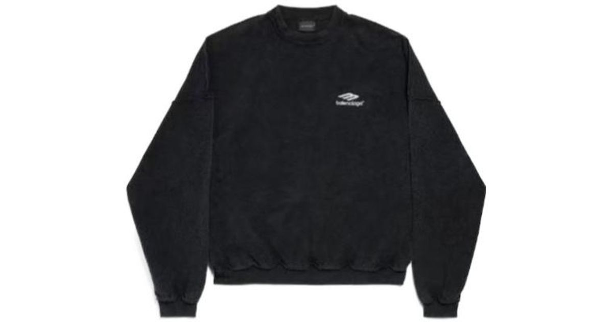 Balenciaga Logo Embroidered Crewneck Sweatshirt in Blue for Men | Lyst