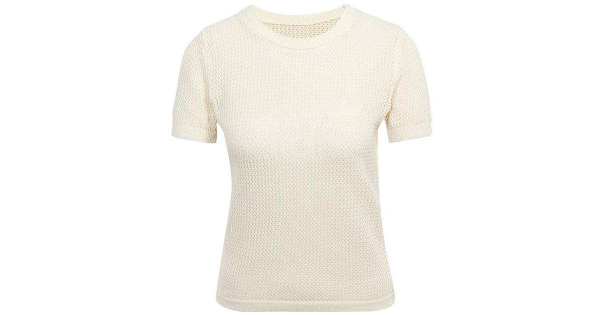 adidas Originals Originals Premium Crochet Cali Tee in White