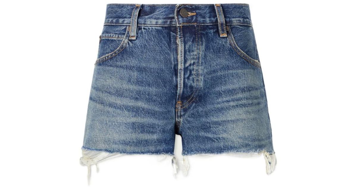 Demin Loop FRAME Denim Shorts With Belt Loops in Blue | Lyst
