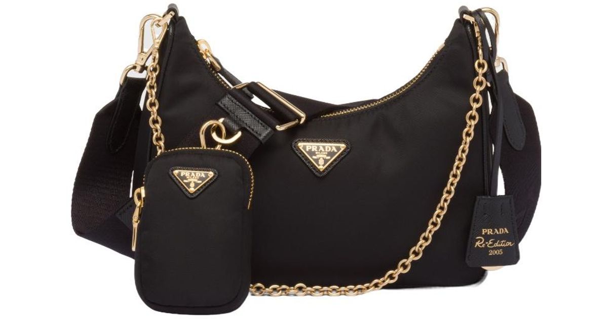 Prada R Prada Re-Edition 2005 Re-Nylon Bag in Black | Lyst