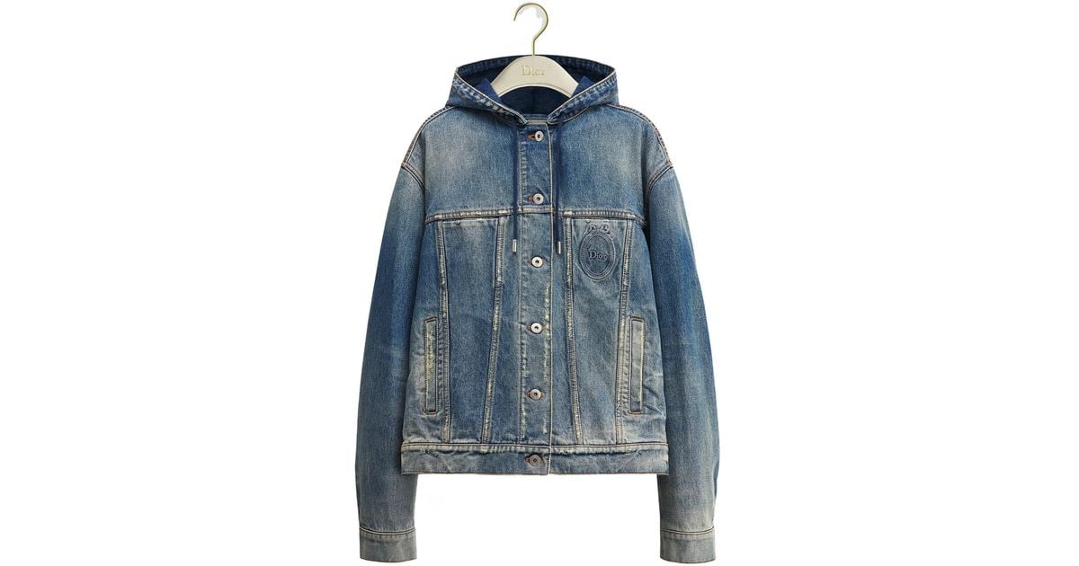 Dior Médaillon Hooded Jacket in Blue | Lyst