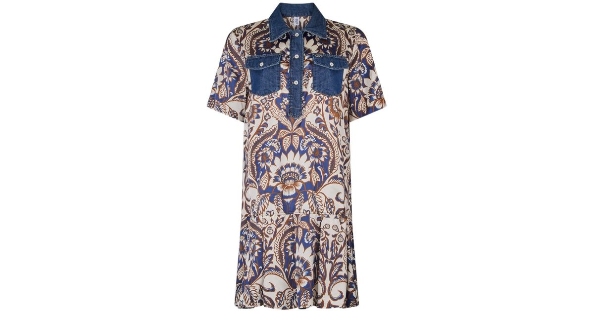 ワンピース LIU JO MINI DRESS PRINTED SATIN Liu Jo Printed Satin Dress | Lyst