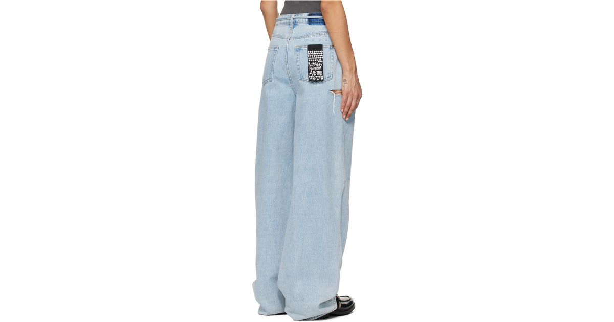 Ksubi Baggy Rollin Kut Out Jeans in Blue | Lyst
