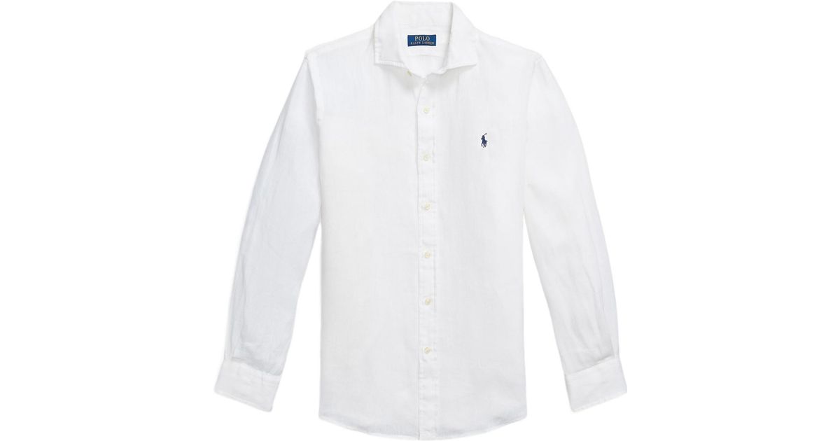Polo Ralph Lauren Linen Shirt in White for Men | Lyst