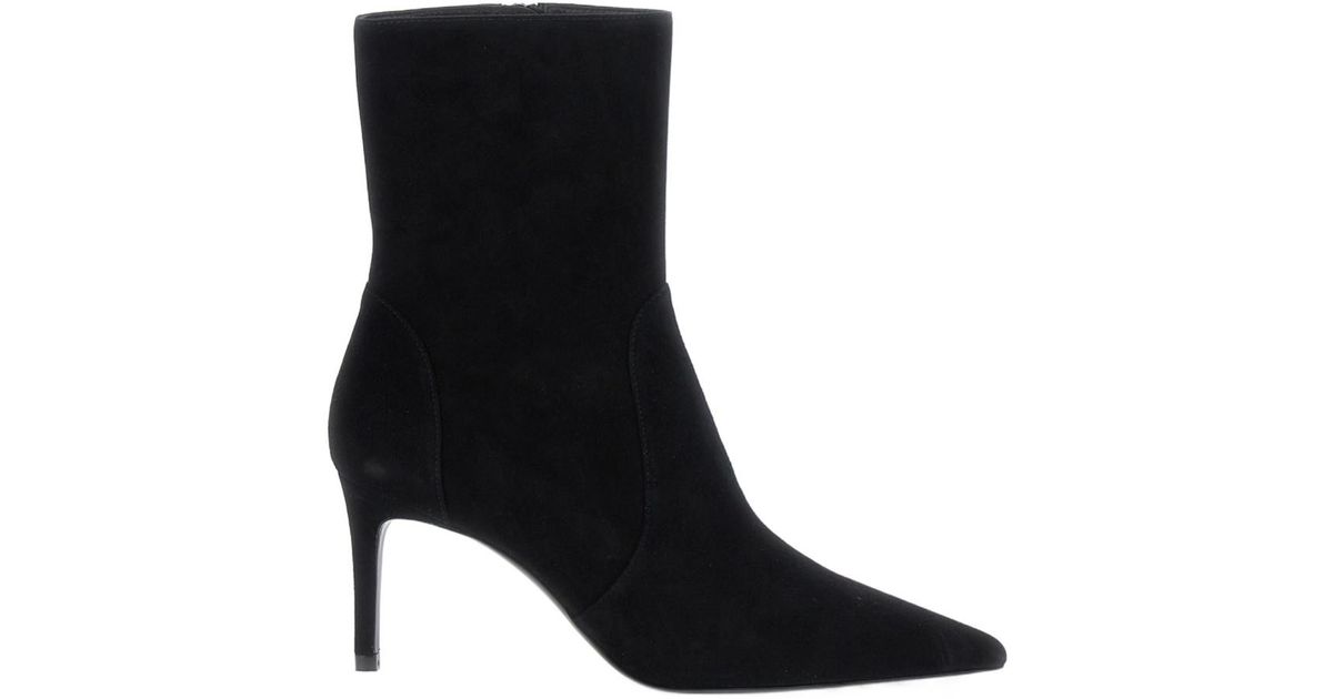 Stuart Foot Stuart Weitzman Zipper Ankle Boots in Black | Lyst UK