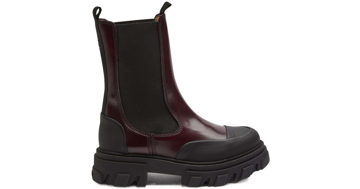 Ganni Thick-Soled Chelsea Boots in Black | Lyst