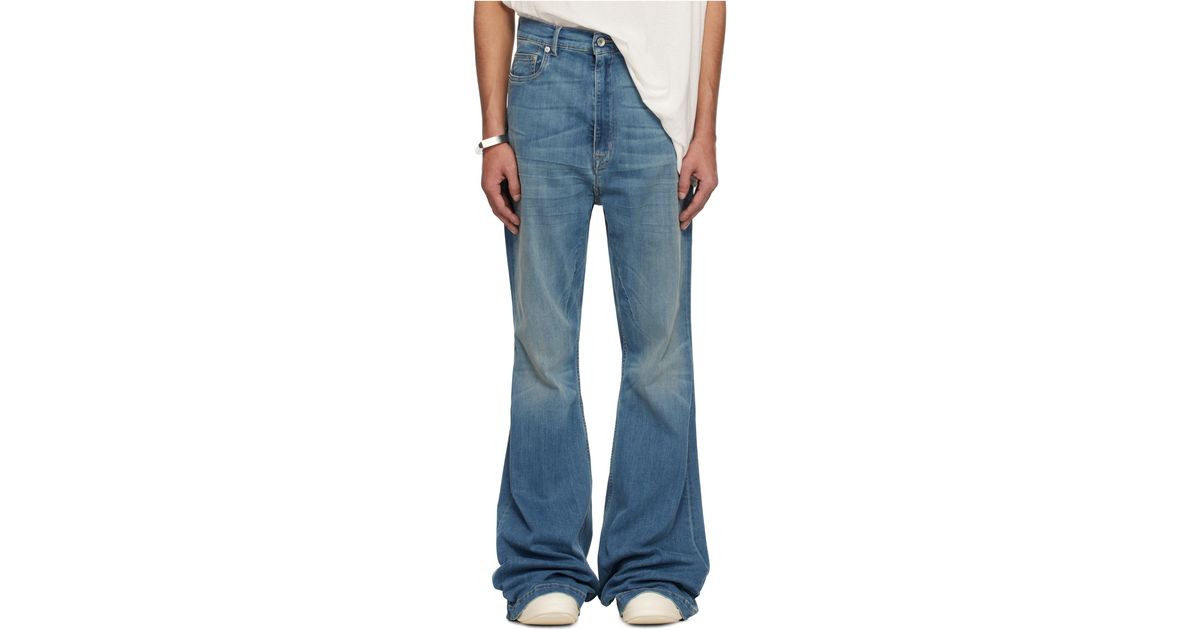 Rick Owens Hollywood Bolan Bootcut Jeans in Blue for Men | Lyst
