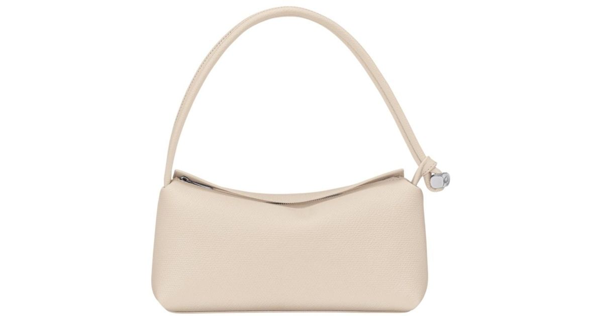 Longchamp Le Roseau Double-Handle Textured Shoulder Bag in Natural | Lyst