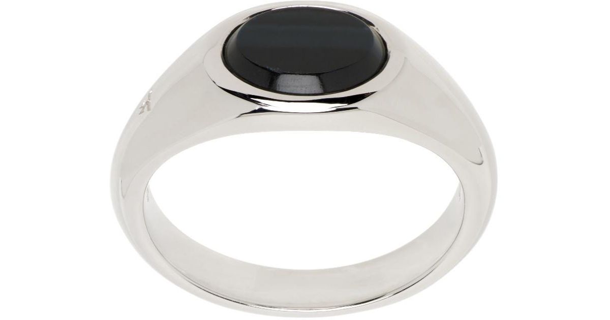 Tom Wood Joe Hawk Eye Signet Ring in White for Men | Lyst UK