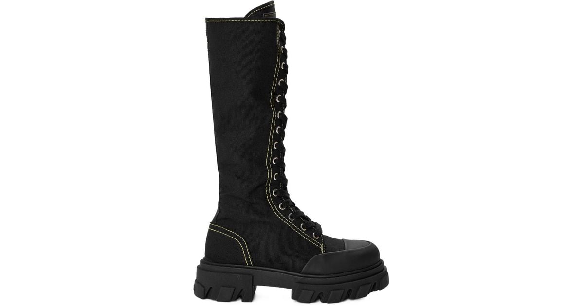 Ganni Chunky High Martin Boot in Black | Lyst