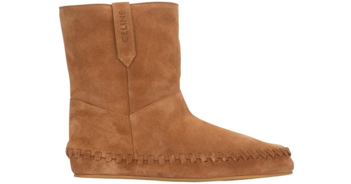Celine Suede Short Boots in Brown for Men | Lyst