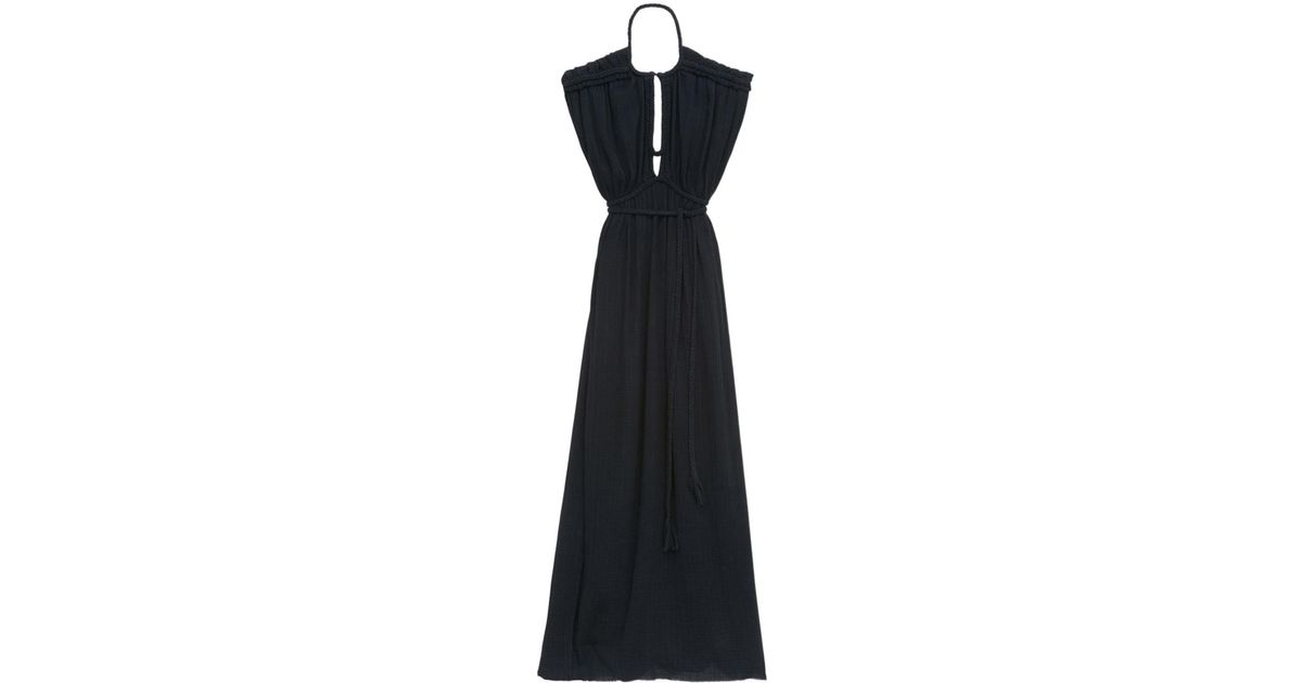 オールインワン・サロペット Isabel Marant Joya' Black Cotton Dress ISABEL MARANT Joya open-back braided cotton-gauze maxi dress