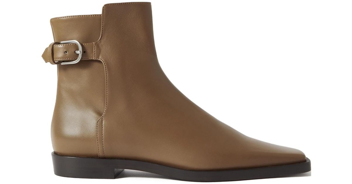 TOTEME Square-Headed Short Boots in Brown | Lyst