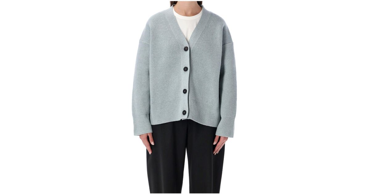 Studio Nicholson Whitt Ribbed Cardigan in Blue | Lyst