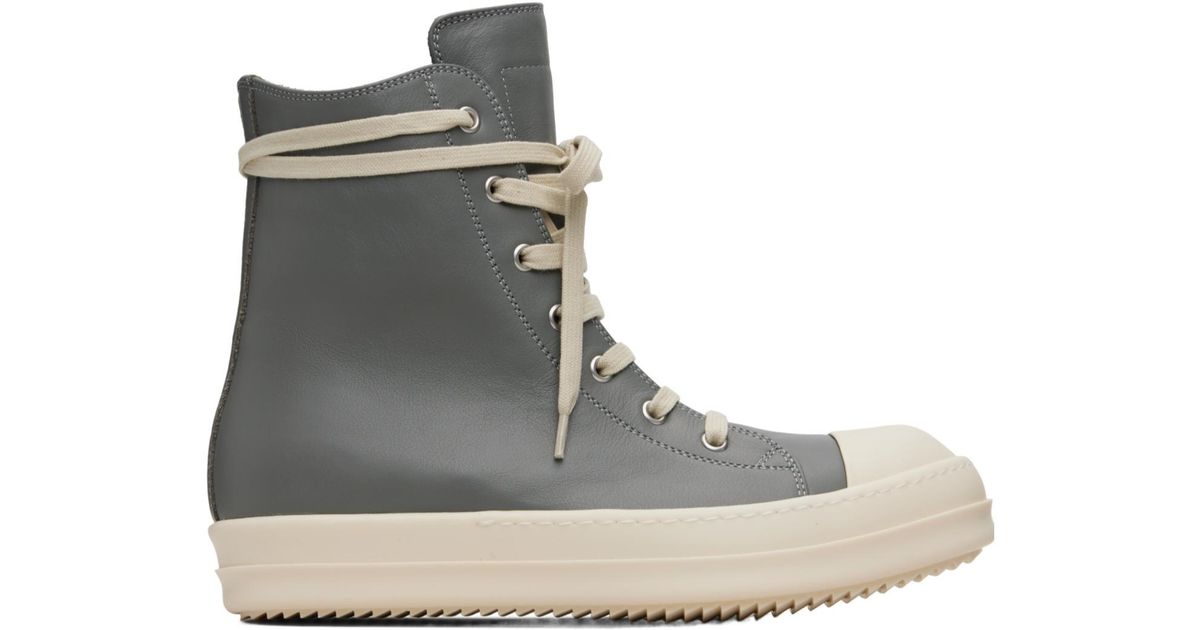 Rick Owens Concordians High-Top Sneakers in Gray for Men | Lyst
