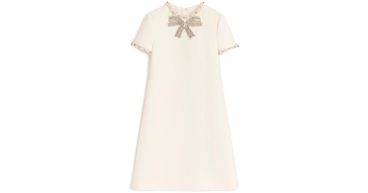 Valentino Embroidered Crepe Couture Short Dress Valentino Crepe Couture  Floral Mini Dress