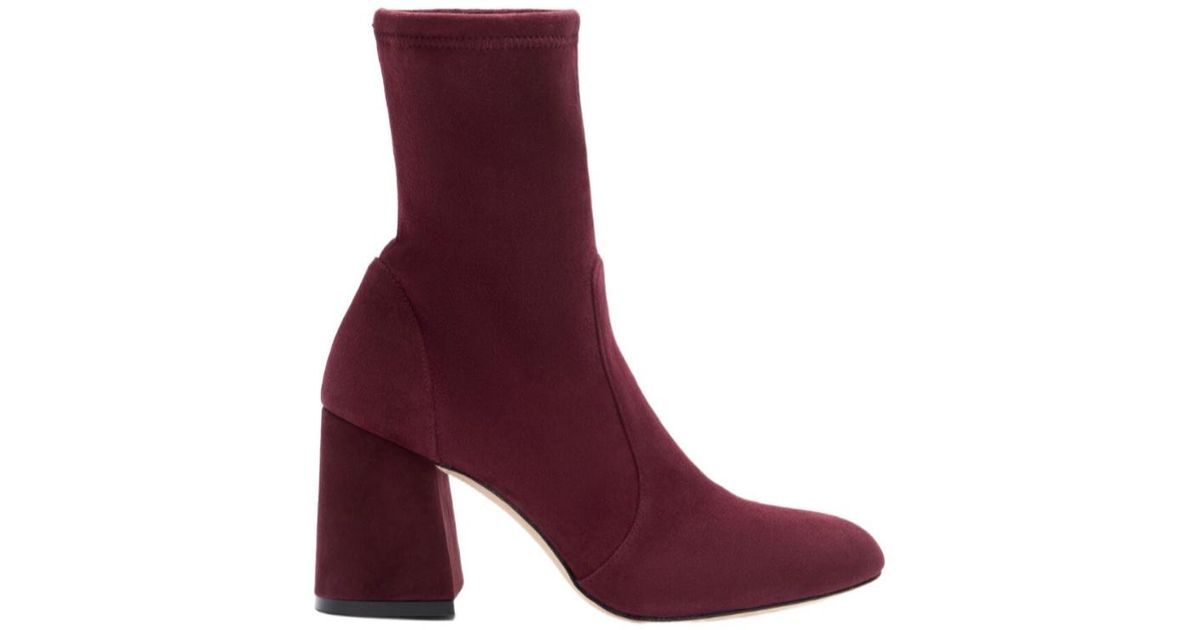 Stuart Foot Stuart Weitzman Flareblock 85 Ankle Boots in Purple | Lyst