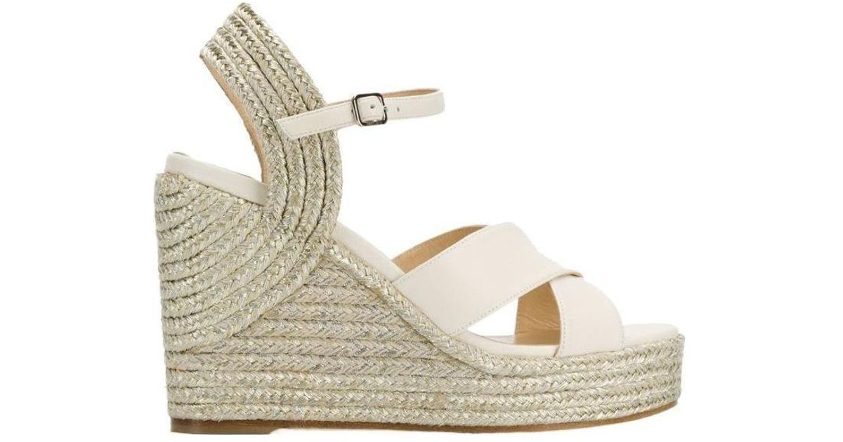Jimmy Choo Dellena 100 Wedge Sandals in Metallic | Lyst