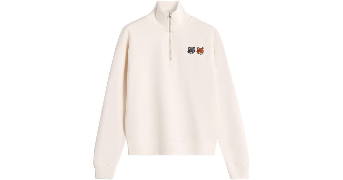 Maison Kitsuné Double Bold Fox Head Half Zip Comfort