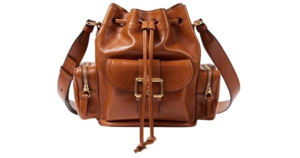 Chloé Camera Leather Bucket Bag in Brown | Lyst