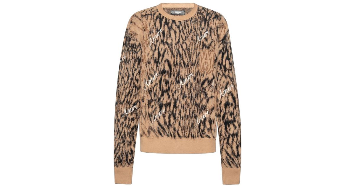 Amiri Logo-Embellished Cheetah-Pattern Wool Jumper for Men | Lyst
