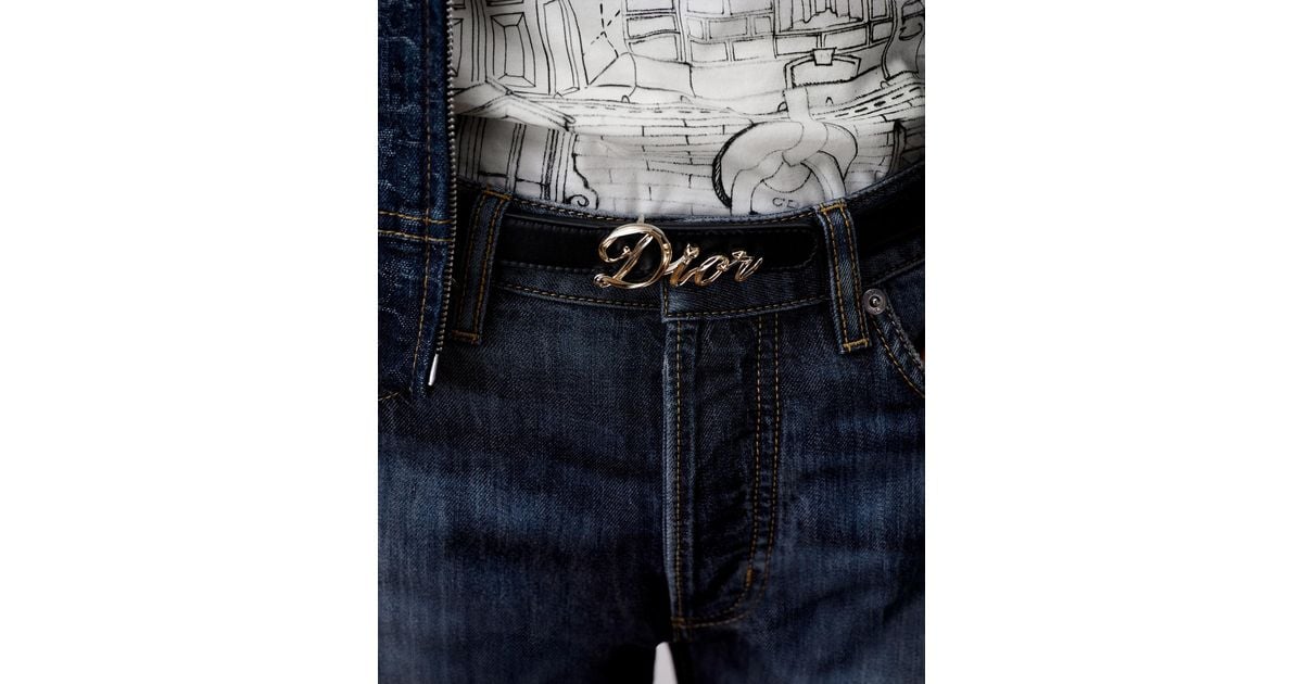 Free Blue Ribbon Dior Ribbon Reversible Belt in Blue | Lyst