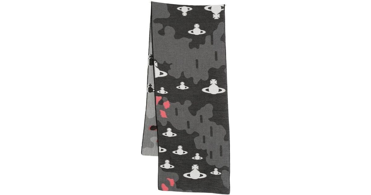 Vivienne Westwood Camouflage Orb Scarf in Grey | Lyst UK