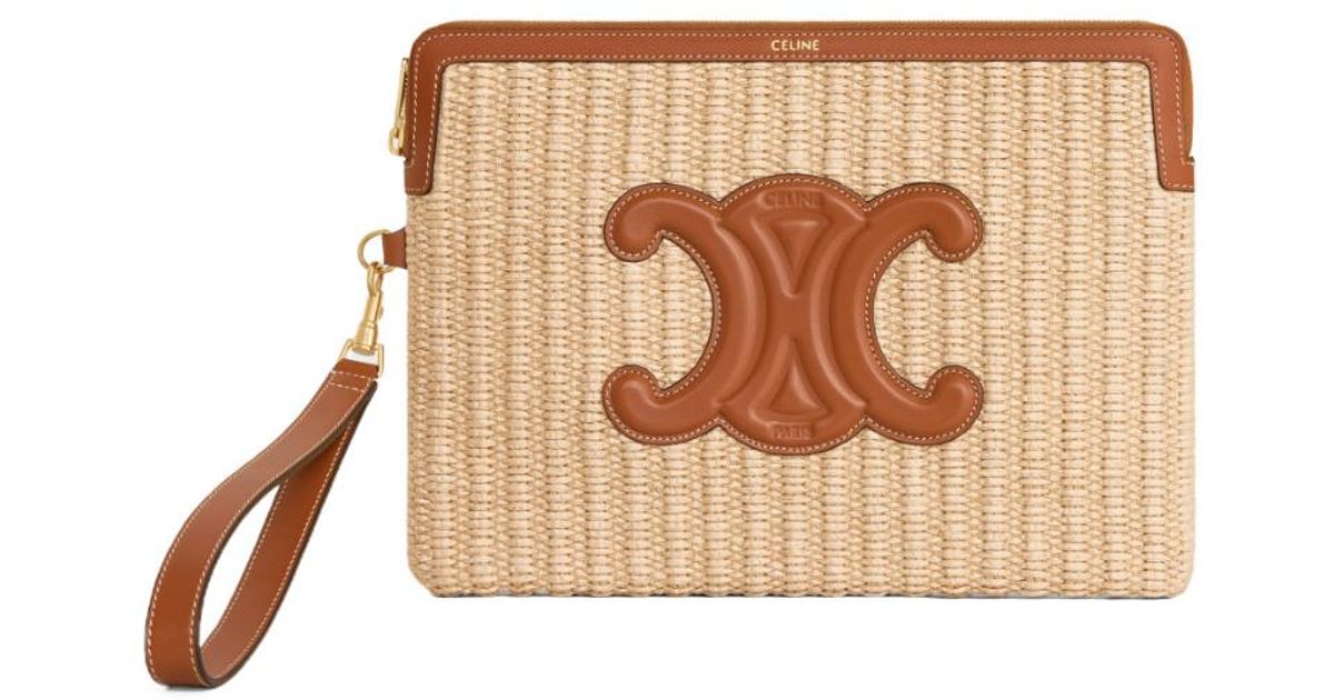 Celine Small Pouch With Strap Cuir Triomphe in Brown | Lyst