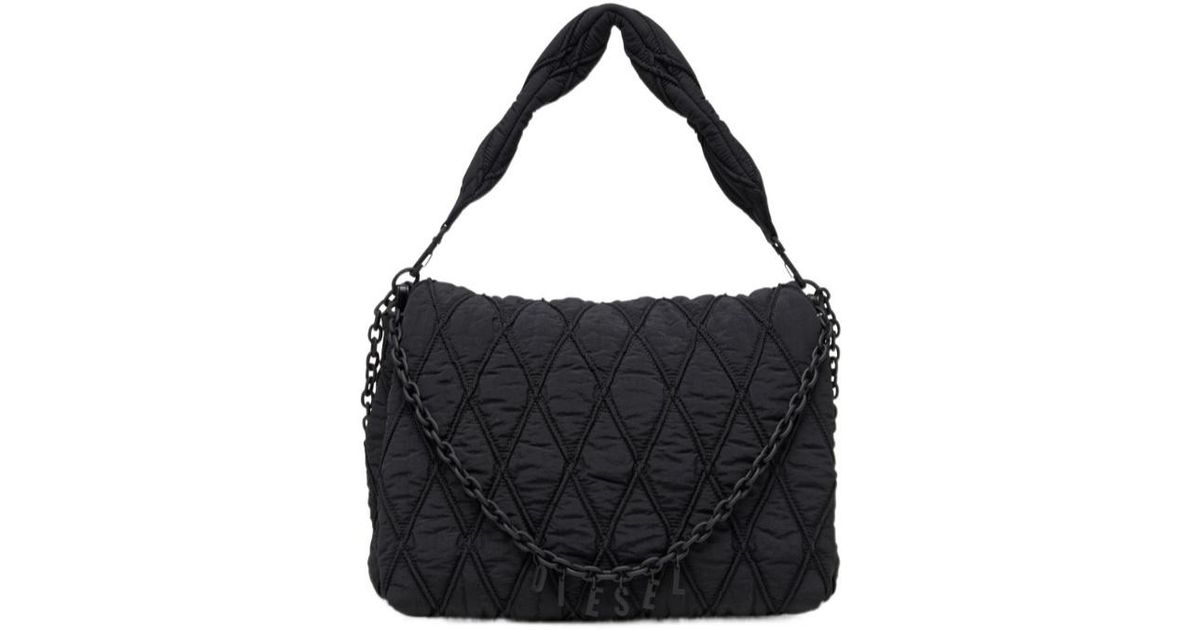 DIESEL Large Charm-D Shoulder Bag in Black | Lyst