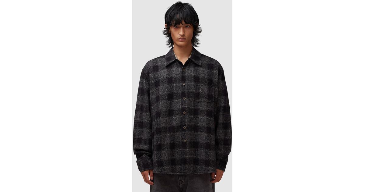 Our Legacy Above Shirt (Oakland Low Twist Check in Black for Men