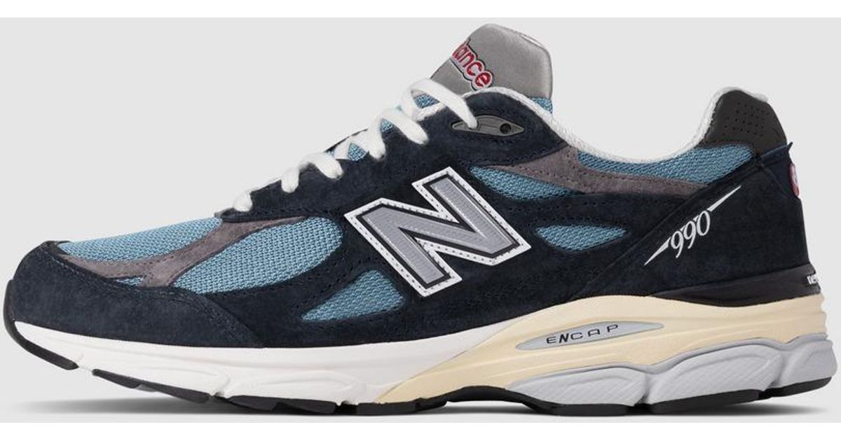 new balance m990v2 by teddy santis white navy red