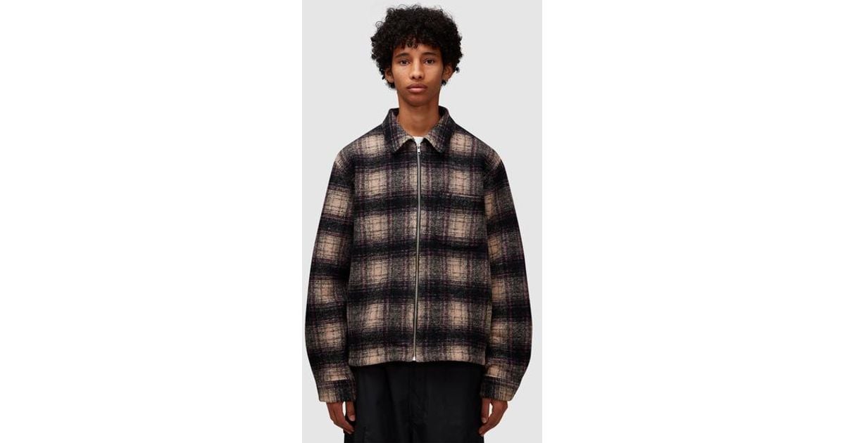 23AW STUSSY ブラッシュドウール プレイド ジップシャツ/ZW164 ☆23AW 最新作☆STUSSY BRUSHED WOOL PLAID ZIP SHIRT (STUSSY
