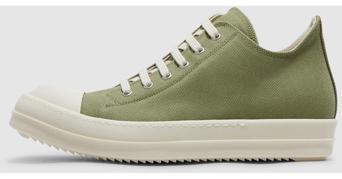 Rick Owens Low Sneaker in Green | Lyst
