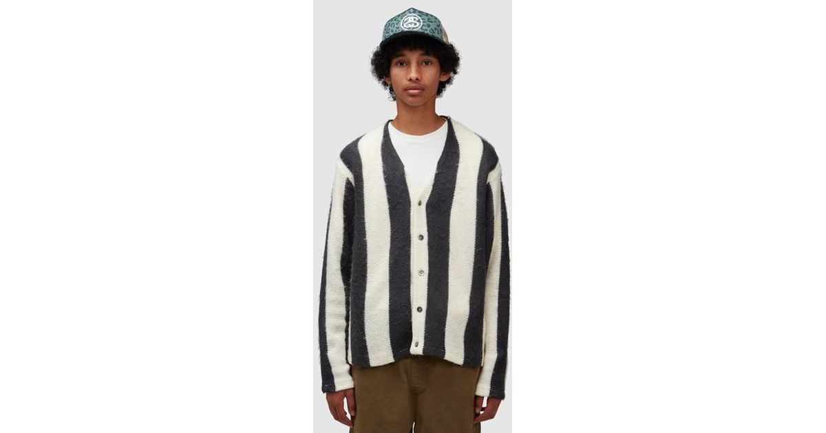 Stussy Striped Brushed Cardigan in Blue for Men | Lyst Stussy Striped Brushed Cardigan in Blue for Men | Lyst
