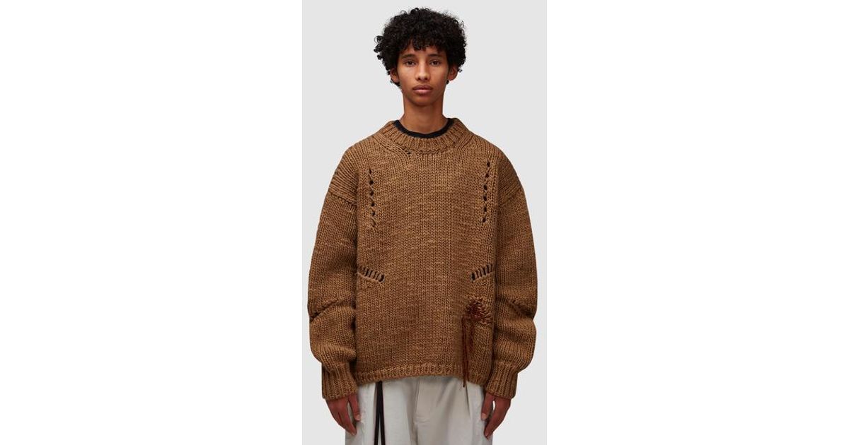 ROA Winter Hand Made Polo Knit in Brown for Men | Lyst