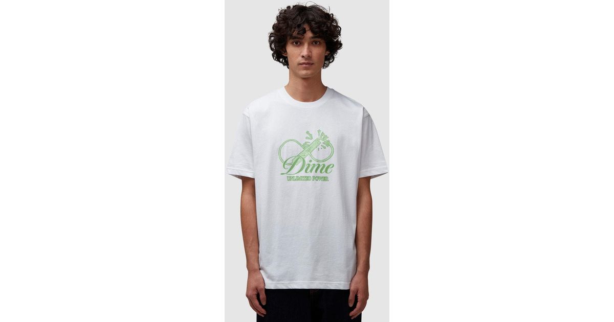 【DIME】 Cursive Power T-Shirt White Dime Cursive Power T-Shirt in White for Men | Lyst
