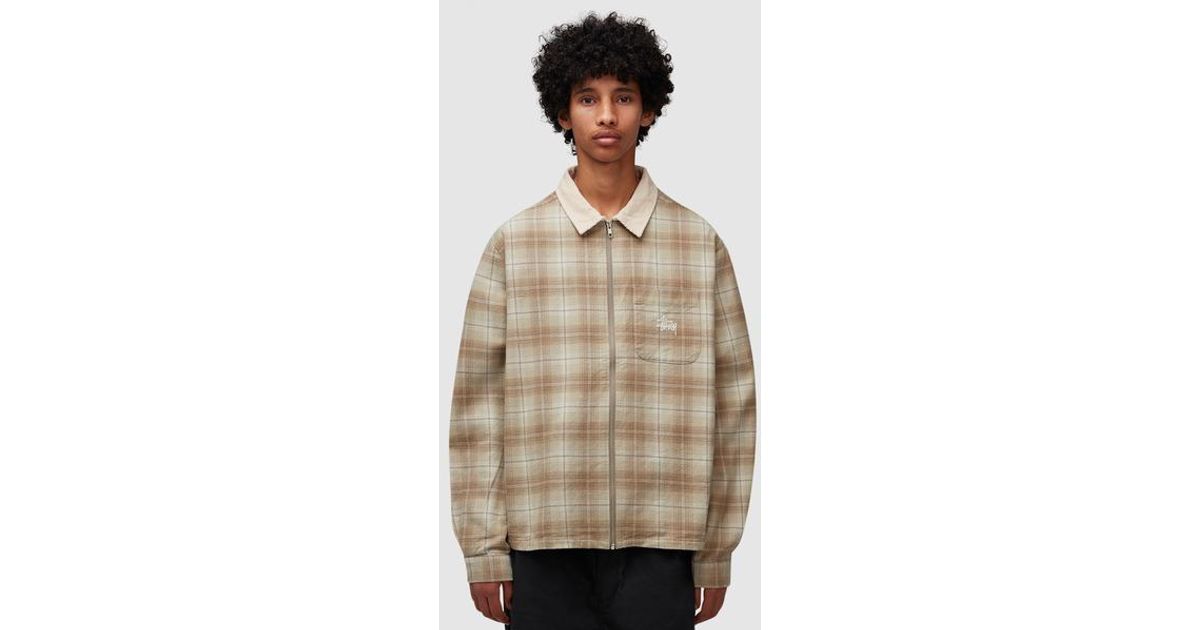stussy-TAN-Frank-Plaid-Zip- stussy-TAN-Frank-Plaid-Zip-