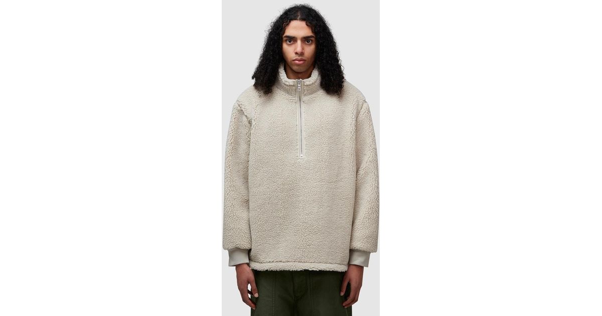 MKI Miyuki Zoku Shearling Quarter Zip Fleece Off in Grey for Men Lyst UK