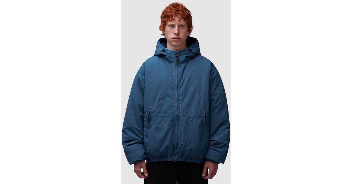 thisisneverthat Washed Down Puffer Jacket in Blue for Men | Lyst