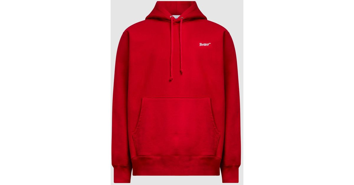 Better Gift Shop Cotton Logo Hoodie In Red For Men | Lyst Canada