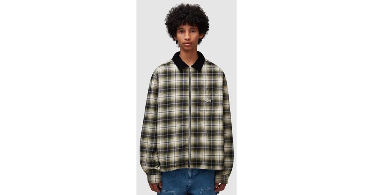 Stussy Frank Plaid Zip Shirt in Green for Men | Lyst Stussy Frank Plaid Zip Shirt in Green for Men | Lyst