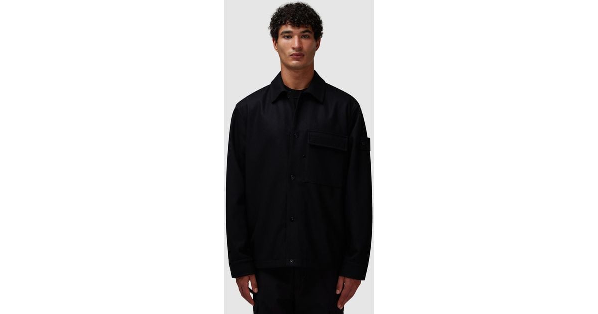 Stone Island Ghost Nylon Wool Overshirt in Black for Men Lyst UK