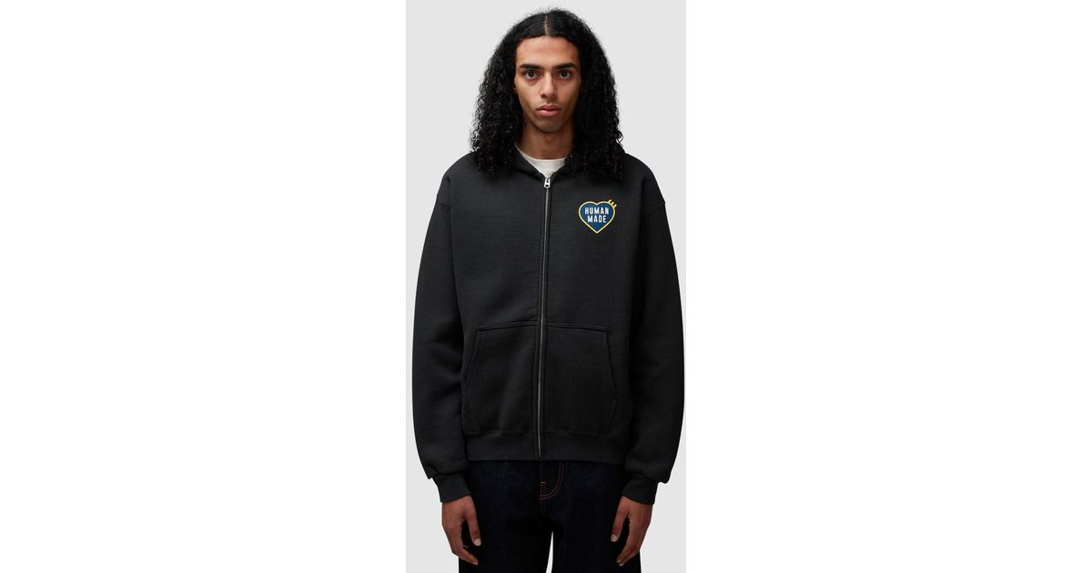 Human Made Zip Up Heart Hoodie in Black for Men | Lyst
