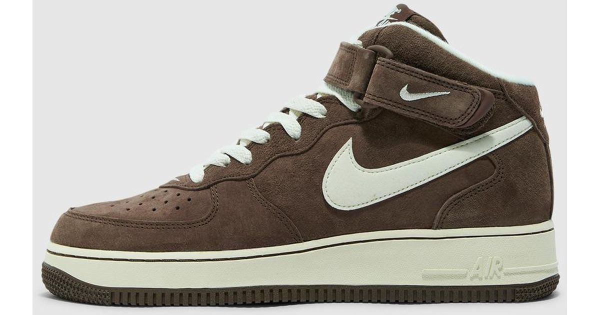 Nike Leather Air Force 1 Mid '07 Qs Shoes in Chocolate/Cream (Brown ...