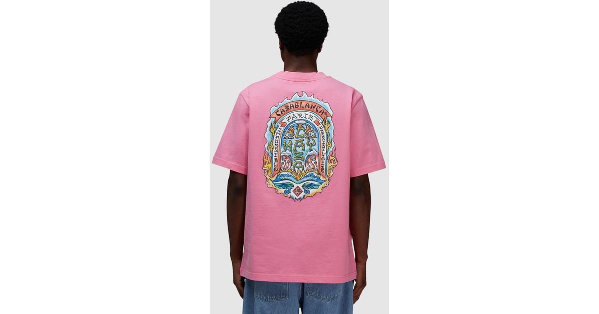 CASABLANCA Casa Way Skate T-Shirt in Pink for Men | Lyst