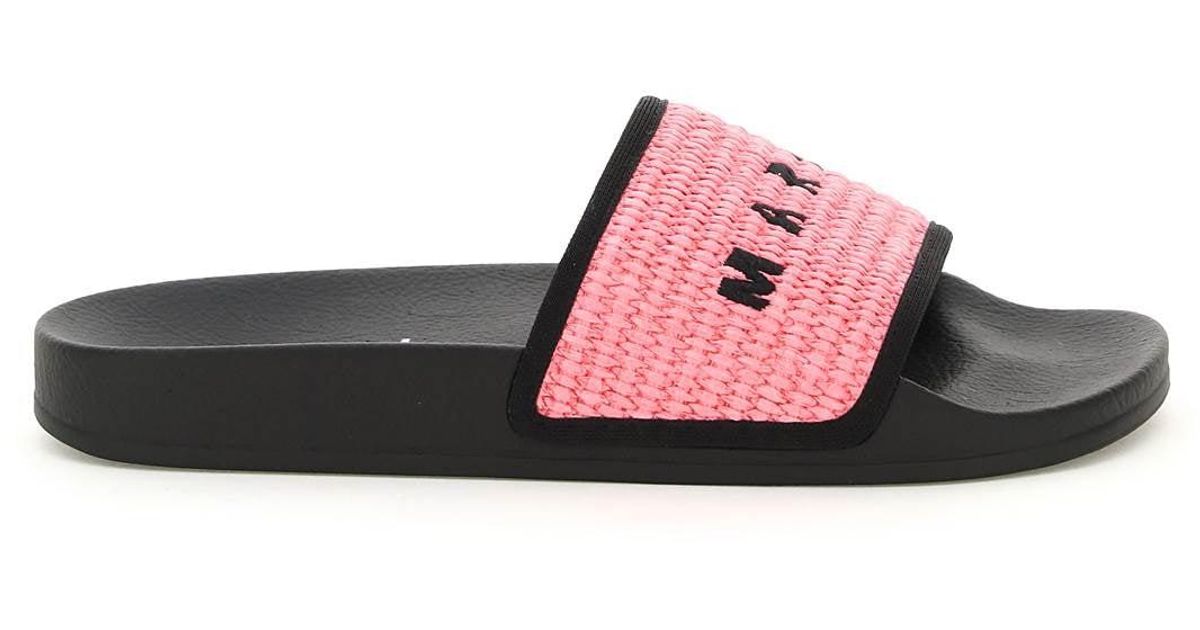 Marni Rubber Logoed Slides - Save 12% | Lyst